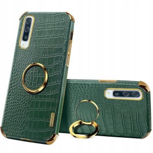 ETUI SKÓRA KROKODYLA RING DO SAMSUNG A70 + SZKŁO