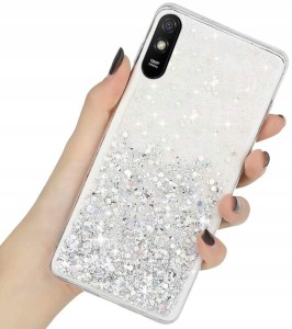 ETUI BROKAT DO XIAOMI REDMI 9A GLITTER CASE +SZKŁO
