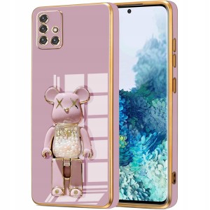 ETUI GLAMOUR 6D DO SAMSUNG A51 5G BEAR UCHWYT PODSTAWKA MIŚ SILIKON + SZKŁO