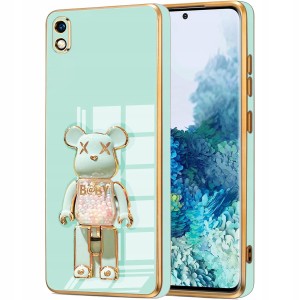 ETUI GLAMOUR DO HUAWEI Y5 2019 BEAR UCHWYT PODSTAWKA MIŚ SILIKON + SZKŁO