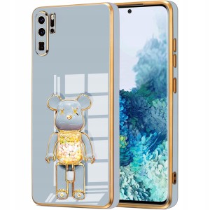 ETUI GLAMOUR DO HUAWEI P30 PRO BEAR UCHWYT PODSTAWKA MIŚ SILIKON+FOLIA 
