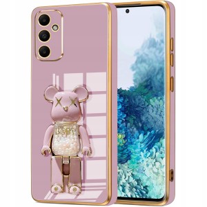 ETUI GLAMOUR DO SAMSUNG A15 4G / 5G UCHWYT PODSTAWKA MIŚ SILIKON + SZKŁO