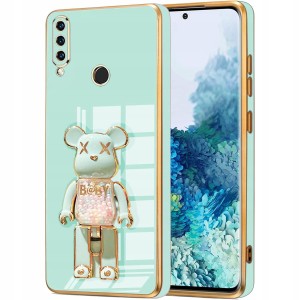 ETUI GLAMOUR DO HUAWEI P30 LITE BEAR UCHWYT PODSTAWKA MIŚ SILIKON + SZKŁO