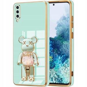 ETUI GLAMOUR DO SAMSUNG A70 BEAR UCHWYT PODSTAWKA MIŚ CASE SILIKON + SZKŁO