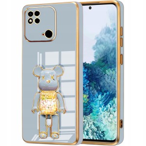 ETUI GLAMOUR DO XIAOMI REDMI 10C BEAR UCHWYT SILIKON CASE MIŚ 6D + SZKŁO