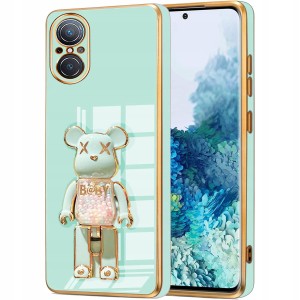 ETUI GLAMOUR DO HUAWEI NOVA 9 SE BEAR UCHWYT PODSTAWKA MIŚ SILIKON + SZKŁO