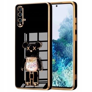 ETUI GLAMOUR DO HUAWEI NOVA 5T / HONOR 20 BEAR UCHWYT MIŚ SILIKON + SZKŁO