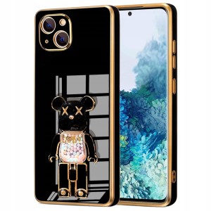 ETUI GLAMOUR DO IPHONE 13 BEAR UCHWYT PODSTAWKA MIŚ 6D SILIKON CASE + SZKŁO