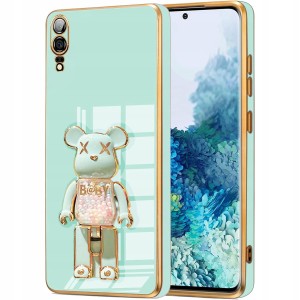ETUI GLAMOUR DO HUAWEI P20 BEAR UCHWYT PODSTAWKA MIŚ SILIKON CASE + SZKŁO