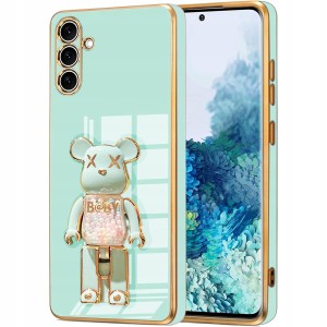 ETUI GLAMOUR DO SAMSUNG A34 5G BEAR UCHWYT PODSTAWKA MIŚ SILIKON + SZKŁO