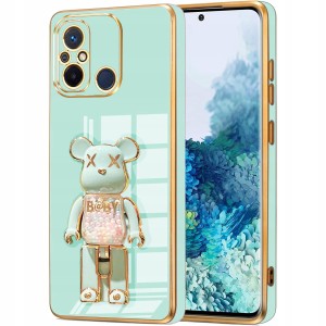 ETUI GLAMOUR DO XIAOMI REDMI 12C BEAR UCHWYT MIŚ SILIKON CASE 6D + SZKŁO