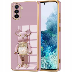 ETUI GLAMOUR DO HUAWEI NOVA Y70 BEAR UCHWYT PODSTAWKA MIŚ SILIKON + SZKŁO