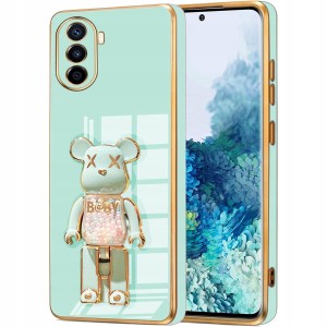 ETUI GLAMOUR DO HUAWEI NOVA Y70 BEAR UCHWYT PODSTAWKA MIŚ SILIKON + SZKŁO